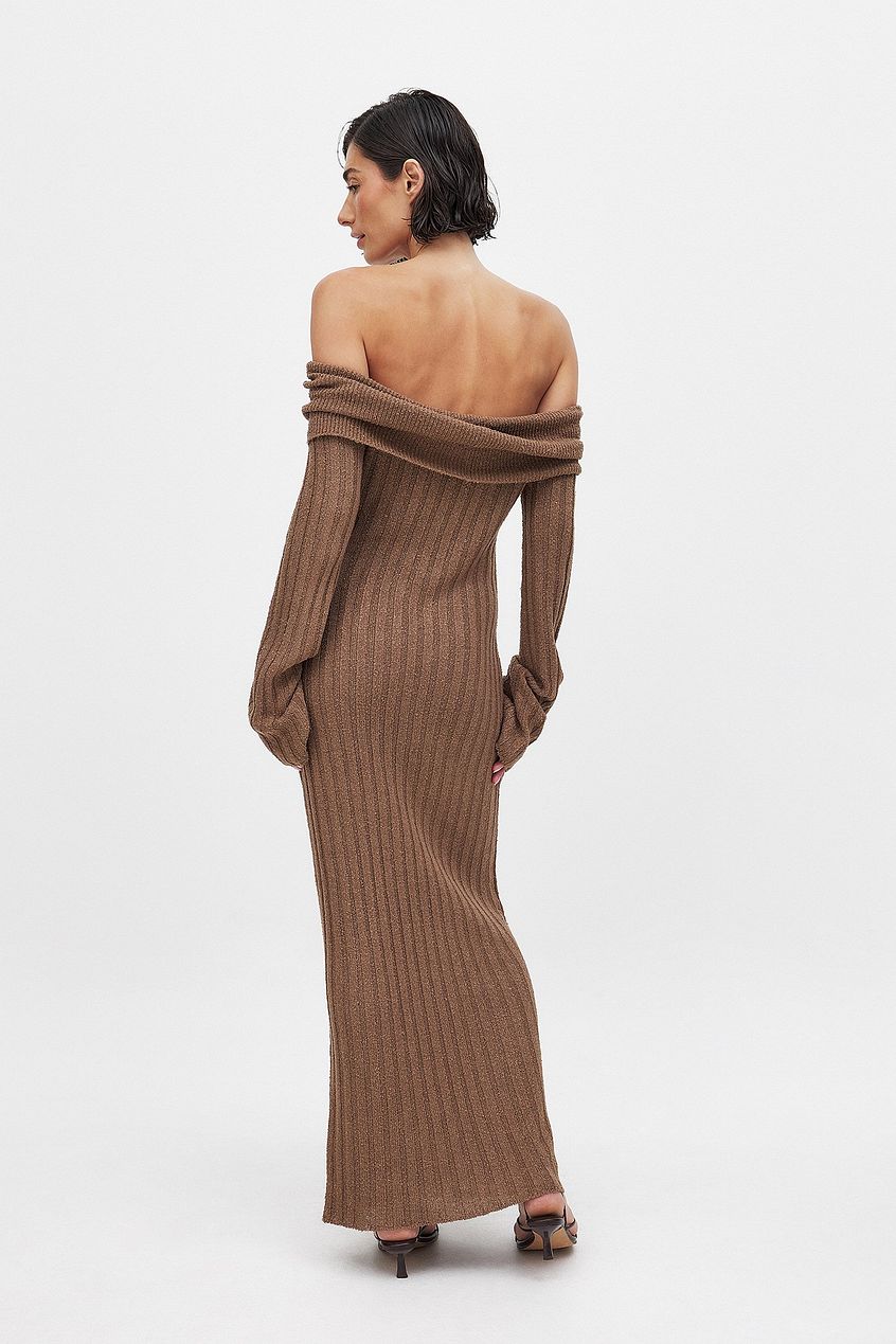 Knitted Offshoulder Midi Dress