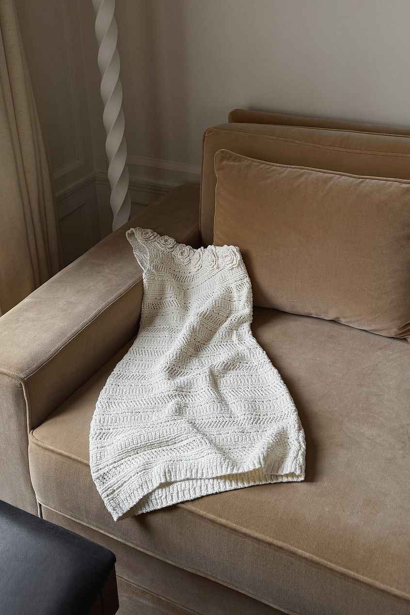 Na-kd Knitted One Shoulder Crochet Mini Dress