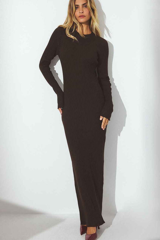 Na-kd Knitted Ribbed Maxi Dress