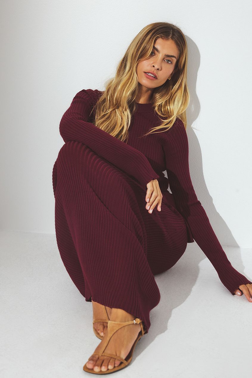 Na-kd - Knitted Ribbed Maxi Dress