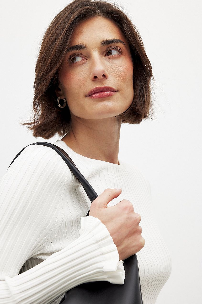 Na-kd Knitted Round Neck Frill Top