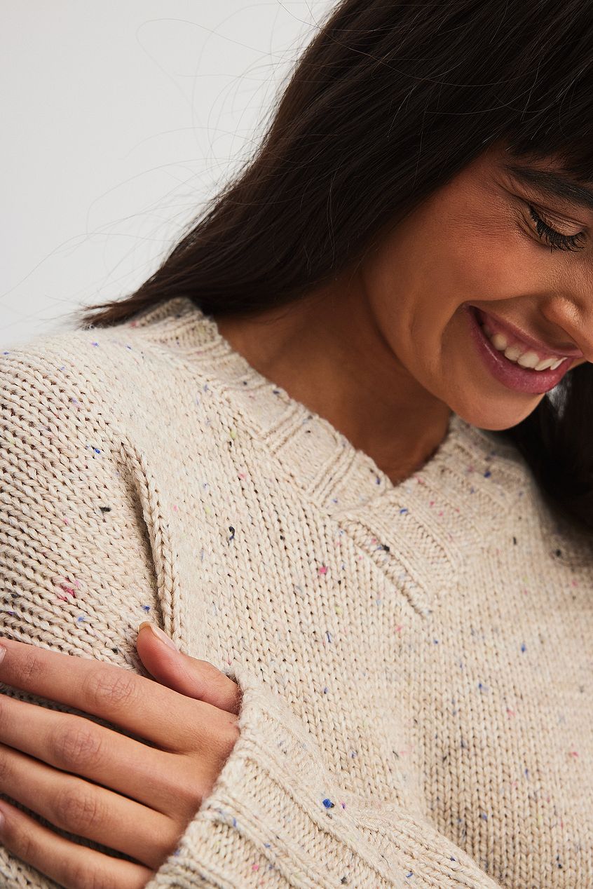 Knitted V-Neck Sweater