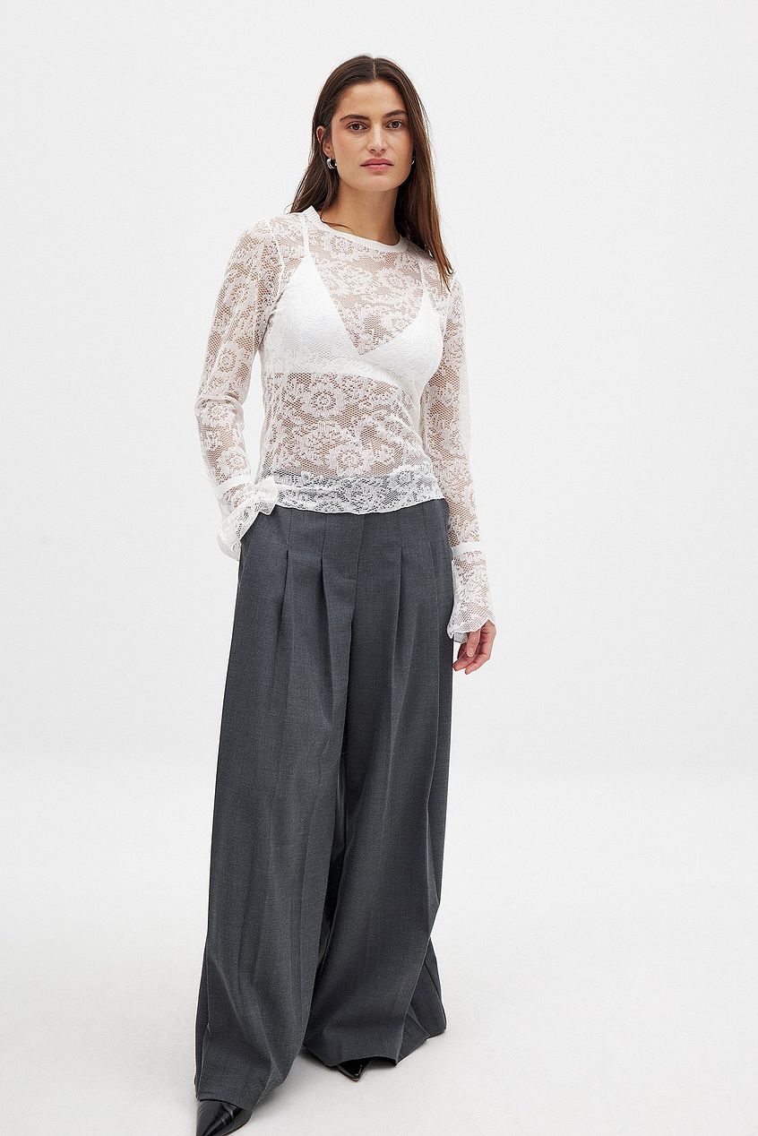 Lace Knitted Round Neck Top