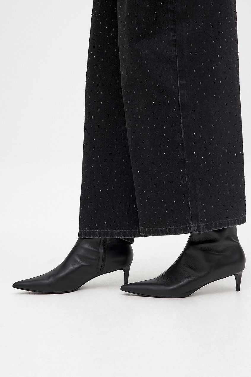 Leather Stiletto Ankle Boots