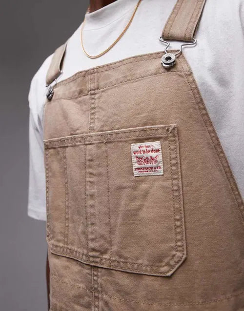 LEVI’S - Workwear Capsule Canvas Dungaree Trousers- beige