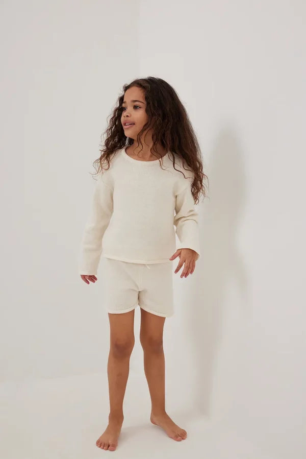 Young Light Knitted Mini Shorts & Top SET