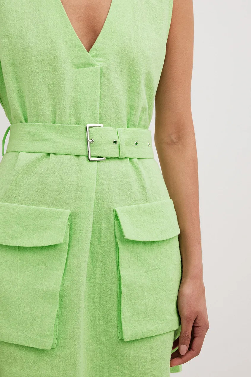 Linen Blend Cargo Dress