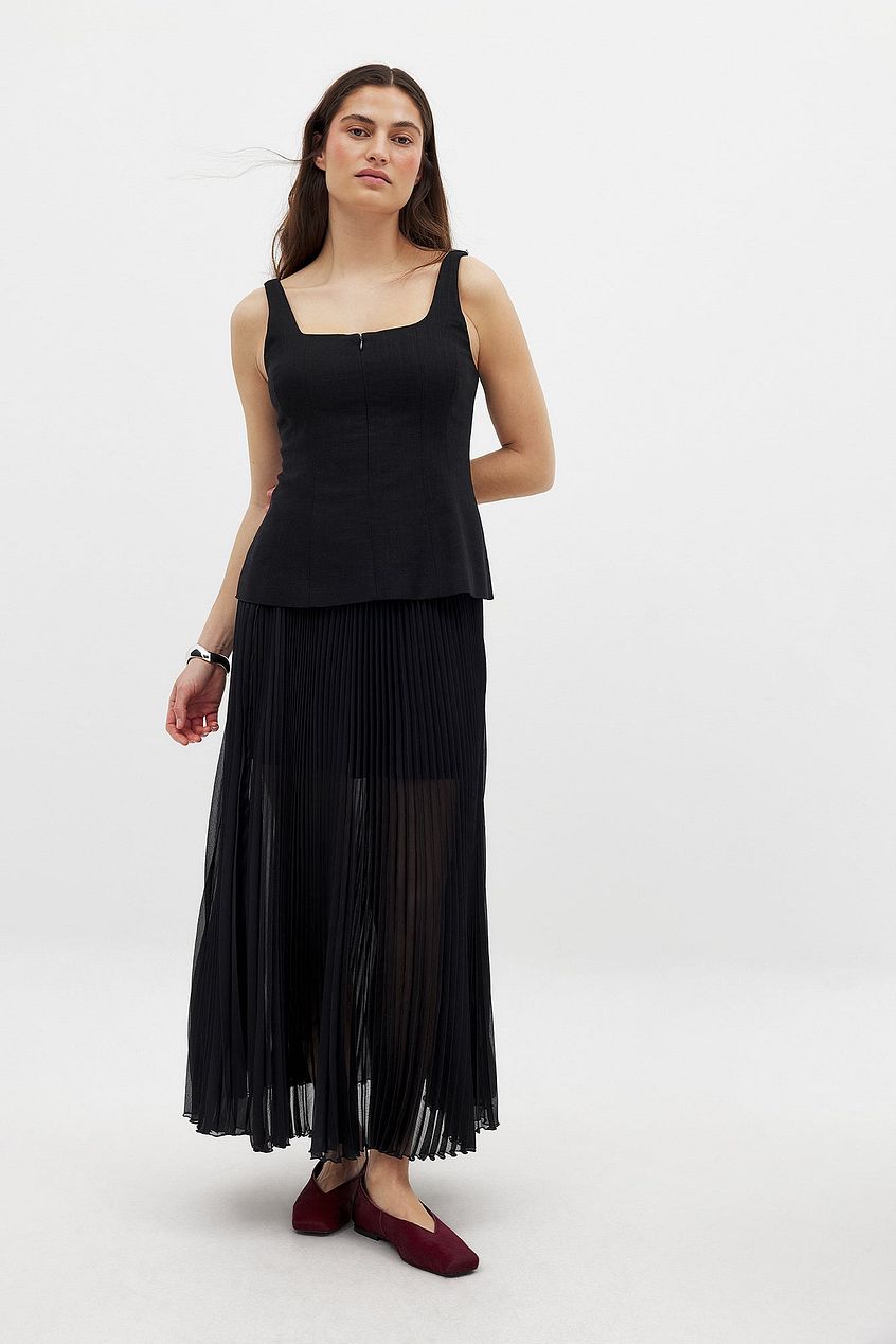 Na-kd Linen Blend Hourglass TopLinen Blend Hourglass Top