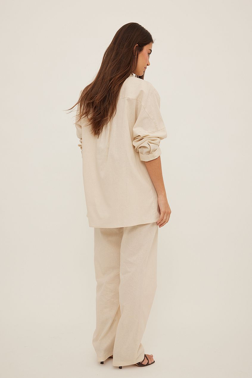 Linen Blend Oversized Shirt