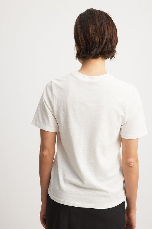 Linen Blend Round Neck T-shirt