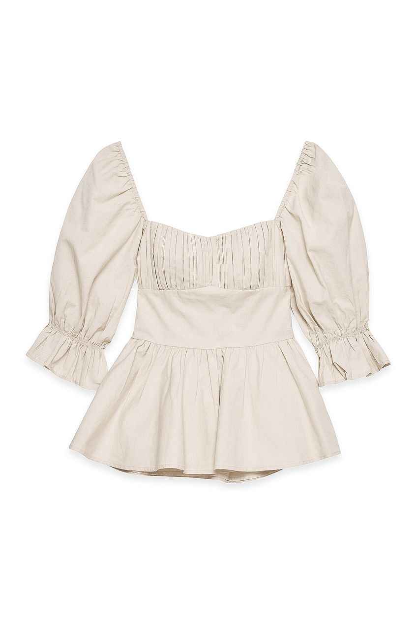 Na-kd Linen Blend Tie Back Blouse