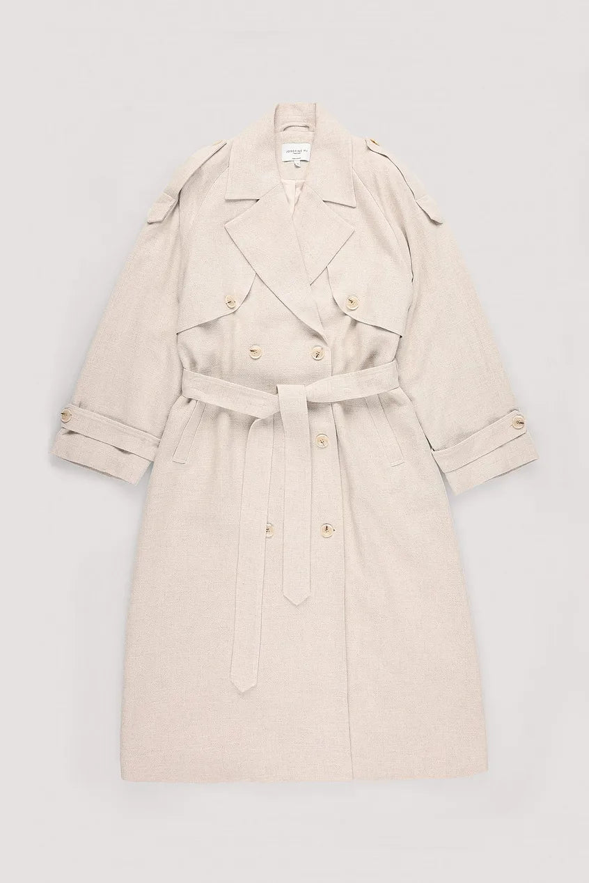 Linen Blend Trench Coat