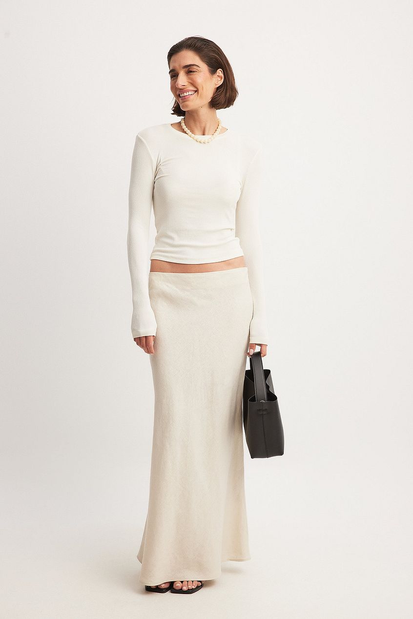 Linen Mermaid Shape Maxi Skirt