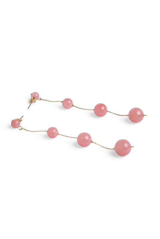 Long Colored Stone Bead Earrings