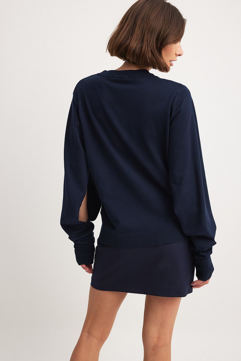 Long Sleeve Detail Knitted Top