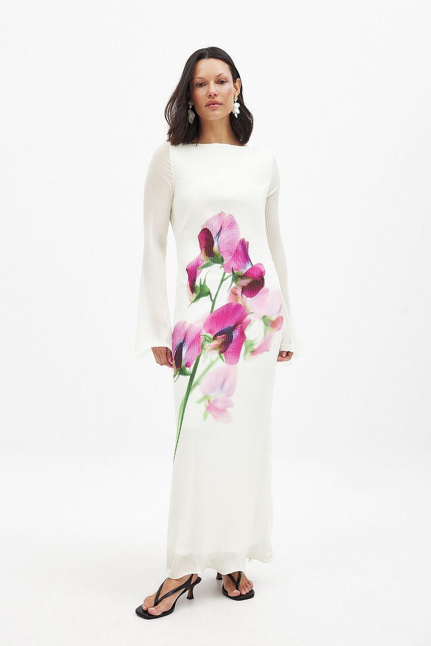 Na-kd Long Sleeve Plisse Maxi Dress