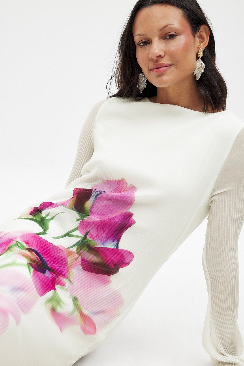 Na-kd Long Sleeve Plisse Maxi Dress