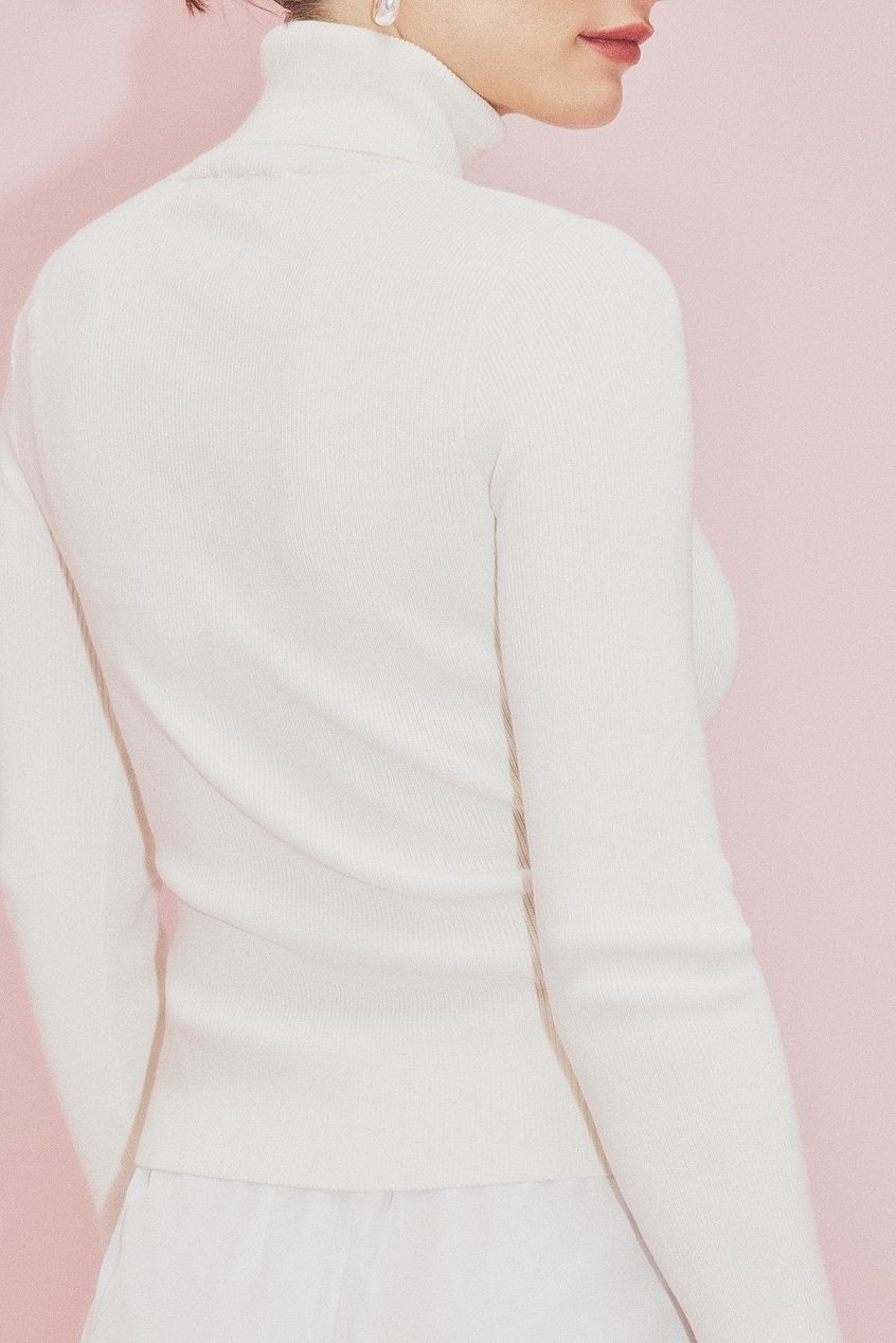 Na-kd Long Sleeve Turtleneck Ribbed Knitted Top