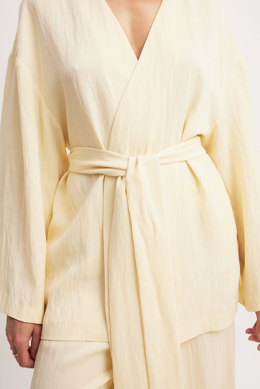 Lyocell Blend Belted Blazer
