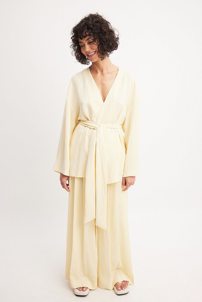 Lyocell Blend Belted Blazer