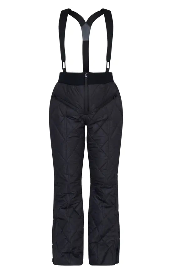 Plt- SKI Black Quilted Fit And Flare Trousers