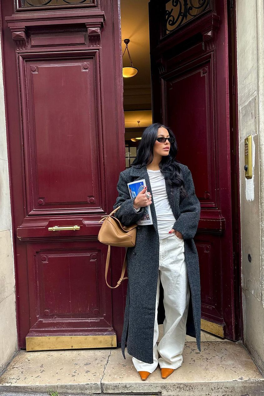 Herringbone Belted Coat