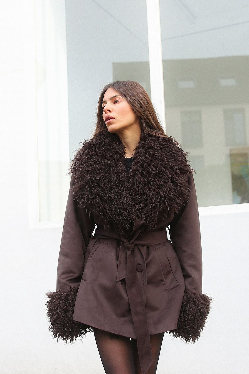 Faux Fur Detail Bonded Jacket