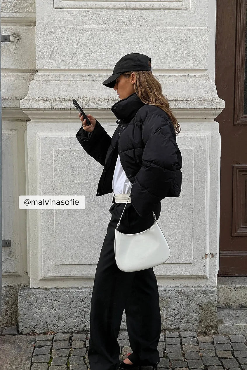 Short Padded Press Button Jacket