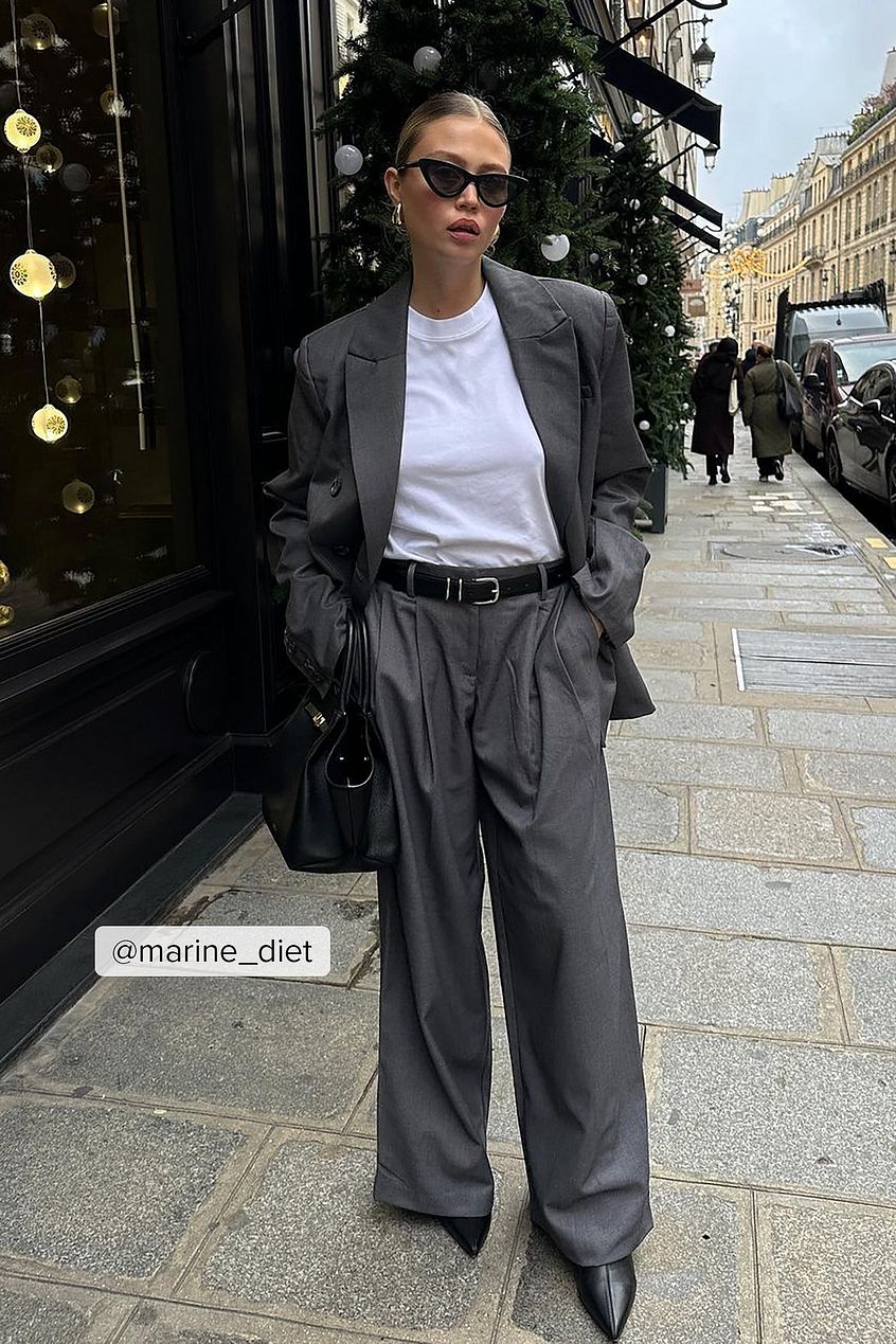 Mid Waist Suit Trousers