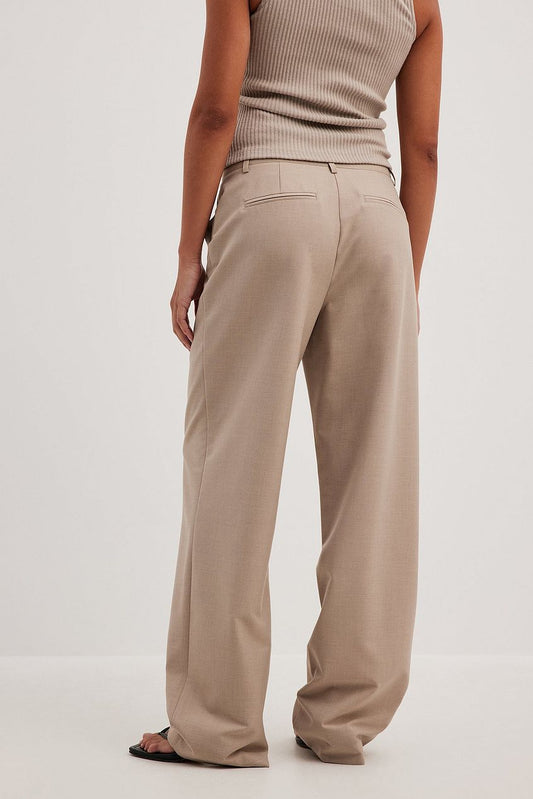 Melange Mid Rise Suit Pants