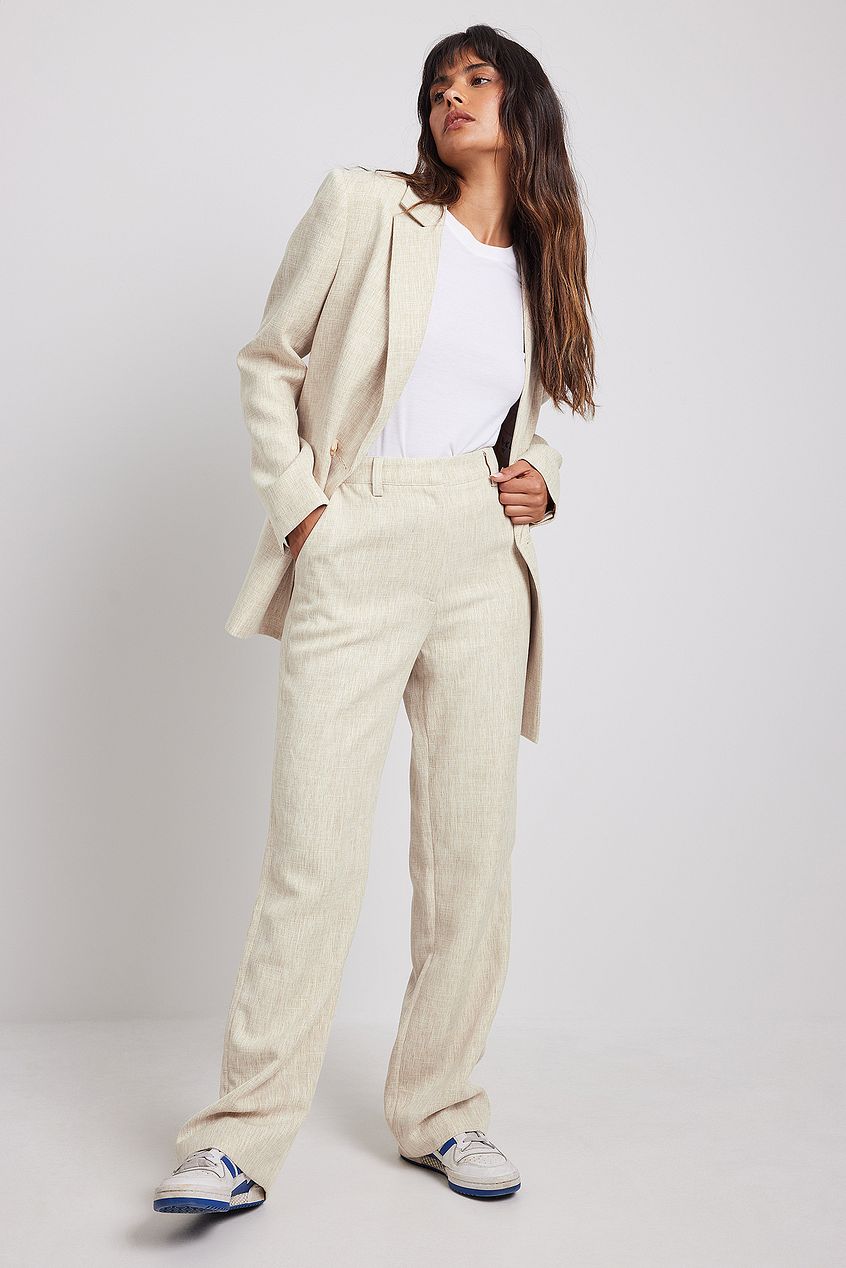 Melange Straight Suit Pants