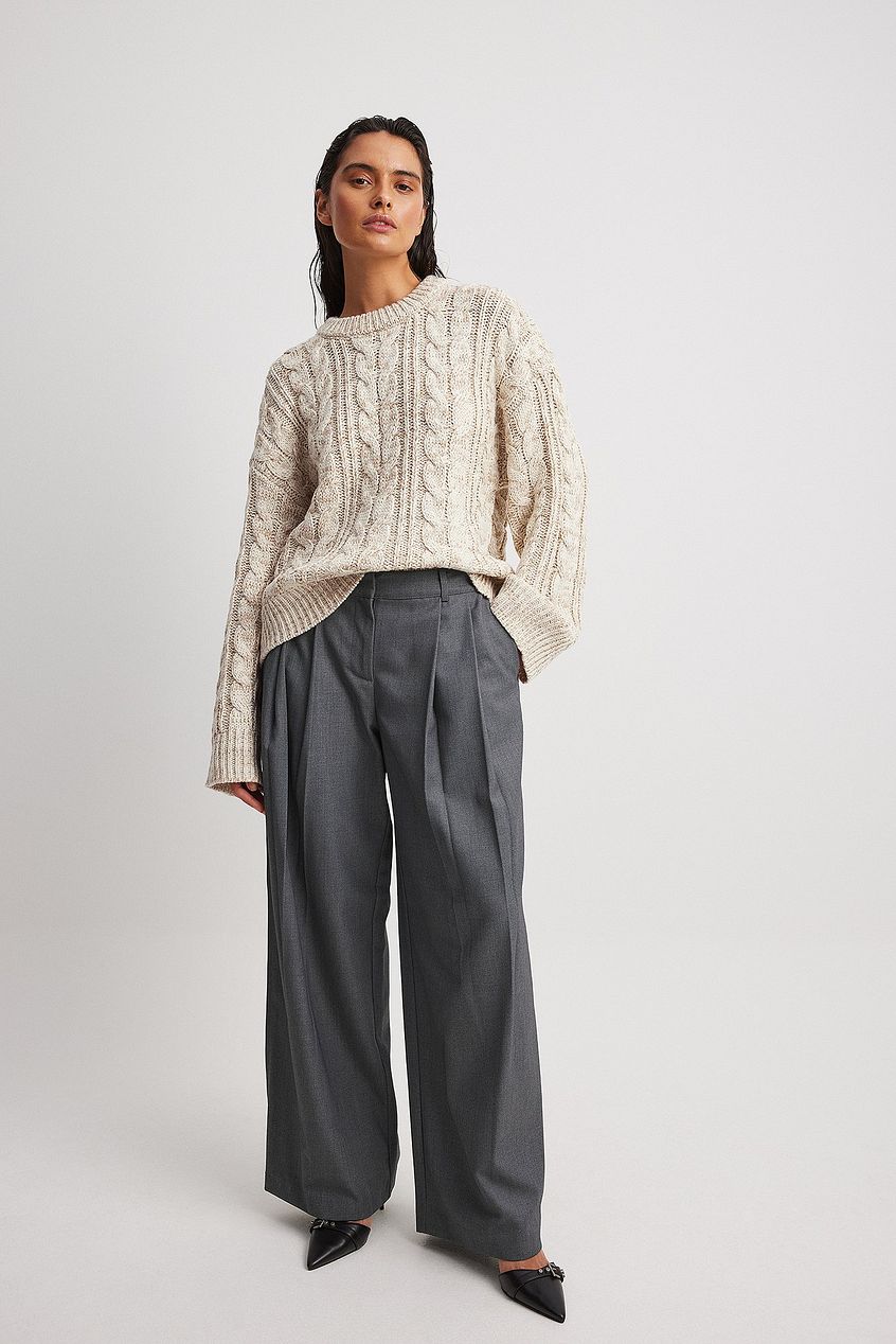 Mid Waist Suit Trousers