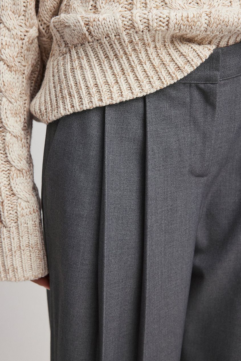 Mid Waist Suit Trousers