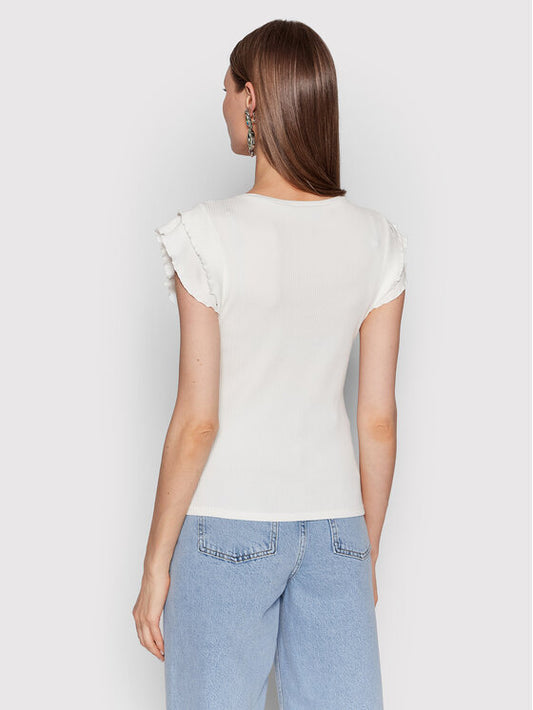 Frill Ribbed Jersey Top