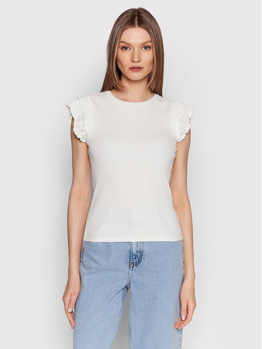 Frill Ribbed Jersey Top