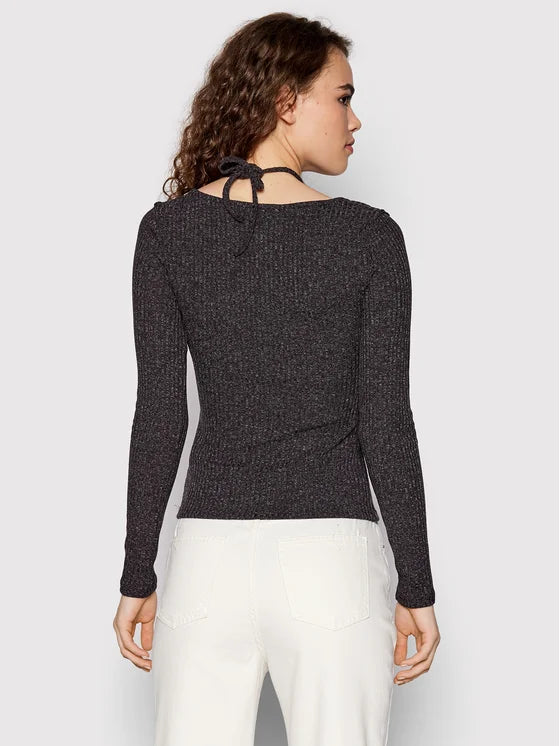 Tie Neck Long Sleeve Top