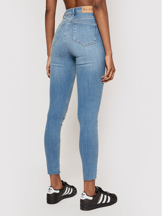 Organic Skinny High Waist Raw Hem Jeans