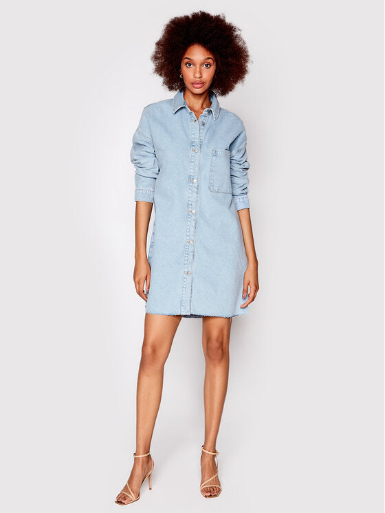 Raw Edge Denim Dress