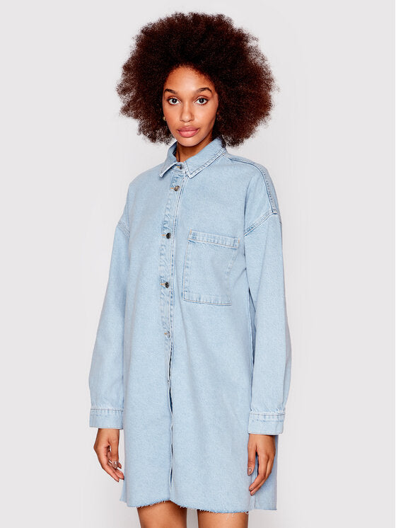 Raw Edge Denim Dress