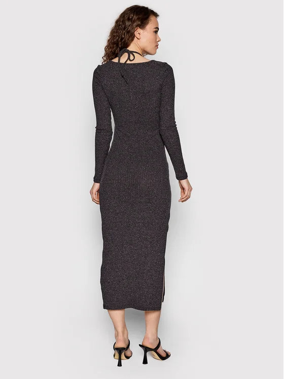 Tie Neck Long Sleeve Dress