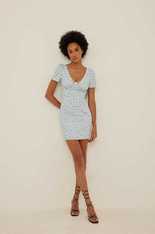 Cups Detail Cotton Mini Dress