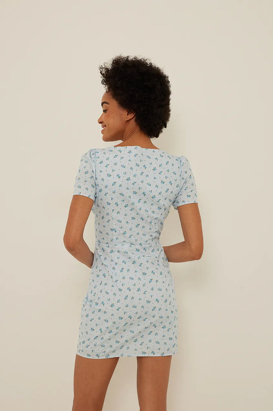 Cups Detail Cotton Mini Dress