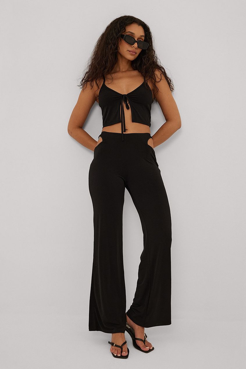 Detailed Waist Jersey Pants