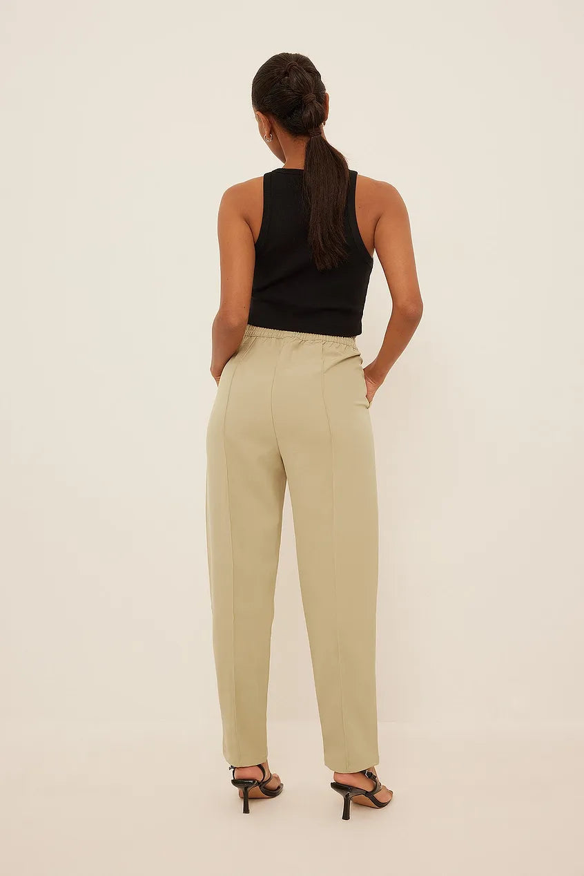 Elastic Waist Seamline Pants