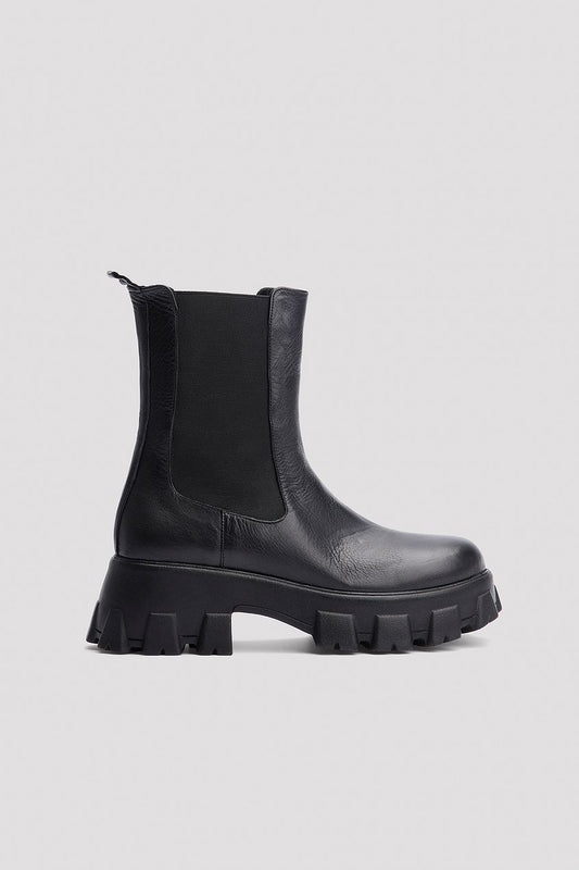 Profile Sole Leather Boots
