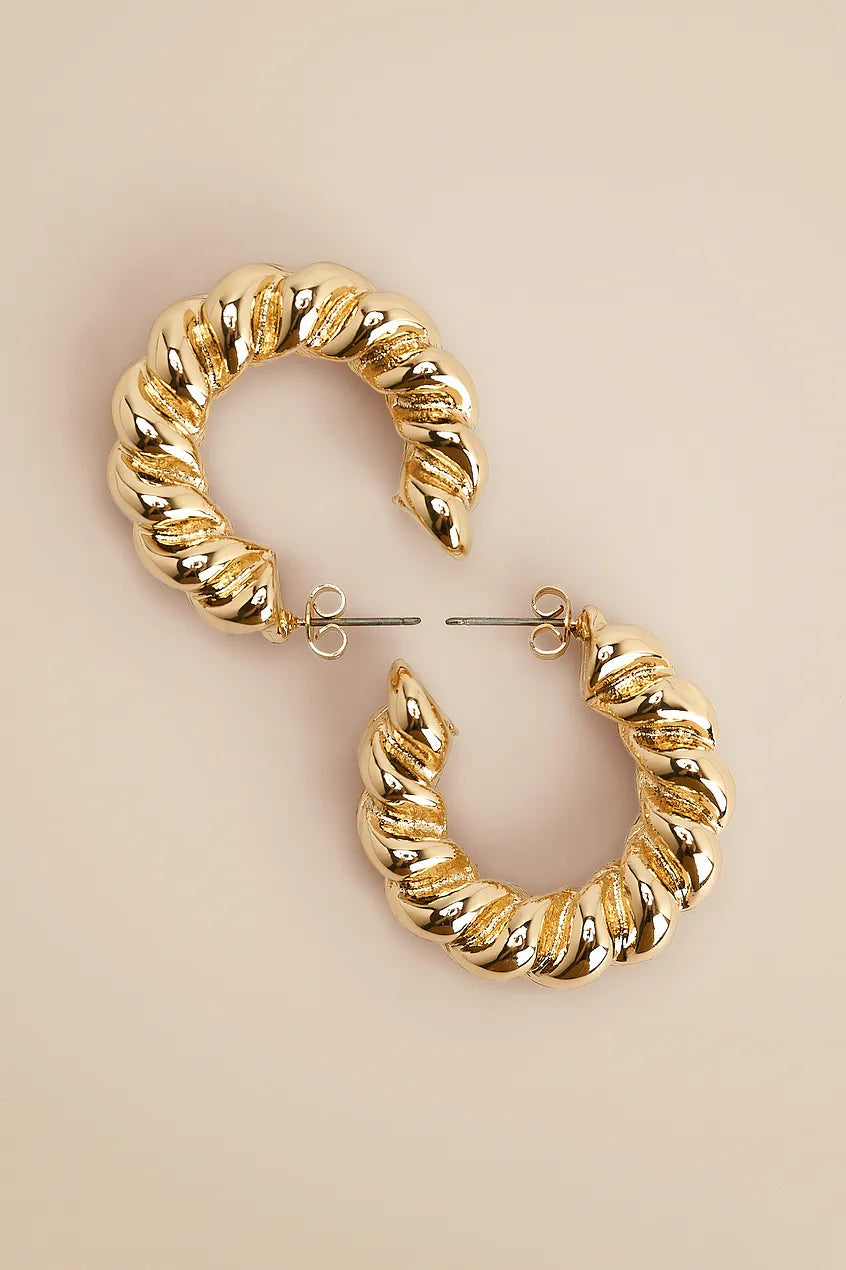 Braided Hoop Earrings Gold