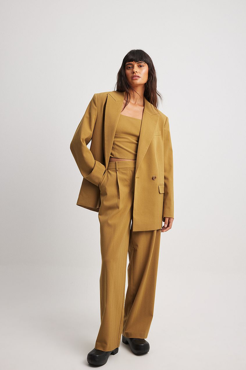 Pleated Mid Waist Pants