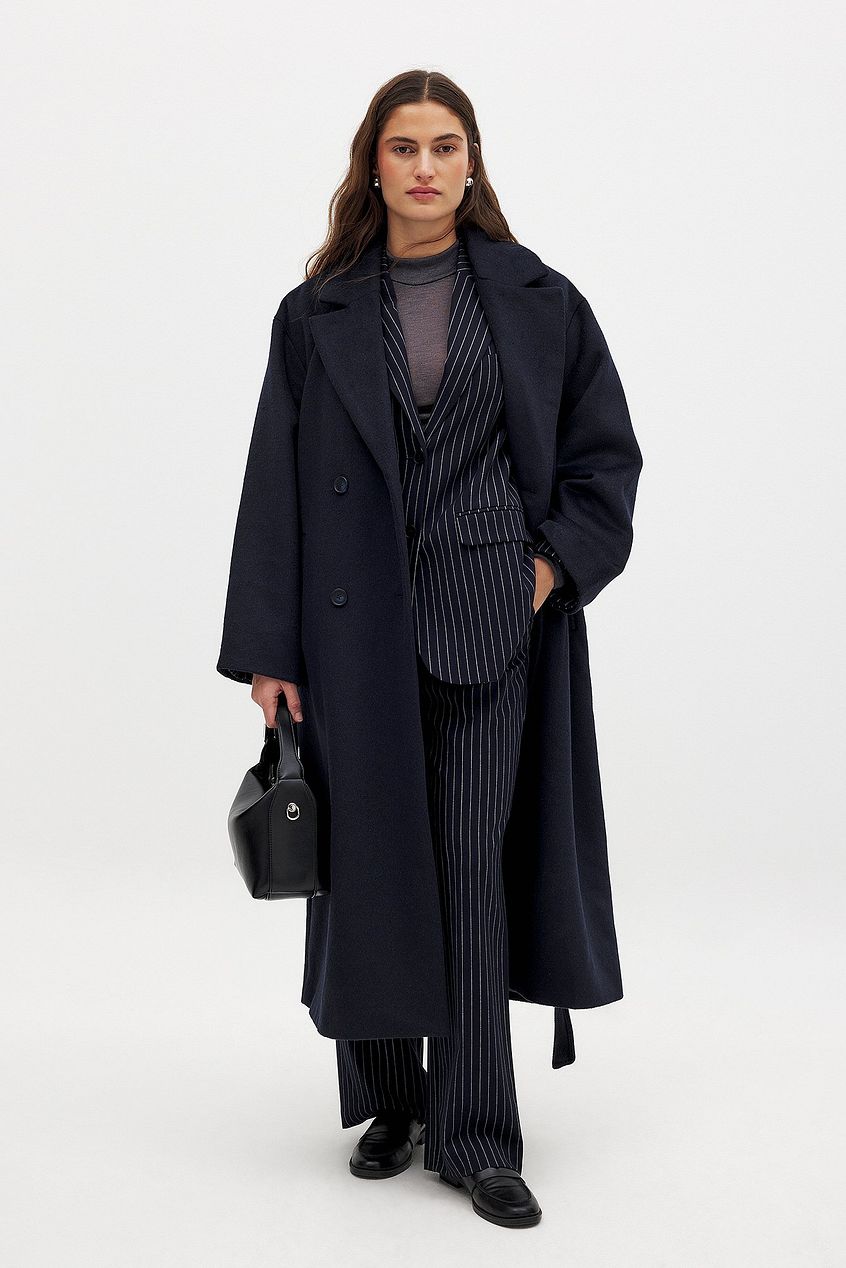 Classic Wool Blend Belted Coat
