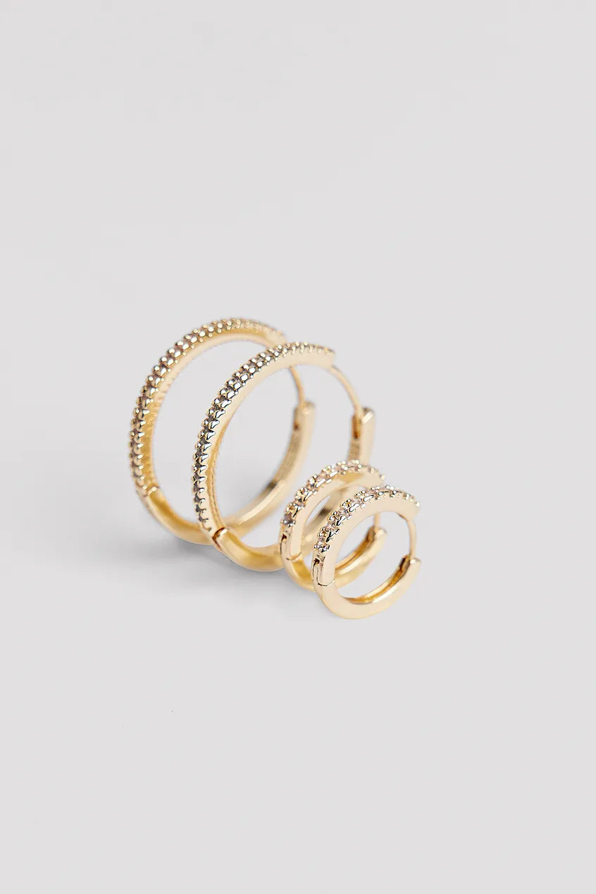 2-pack Strass Hoops Gold