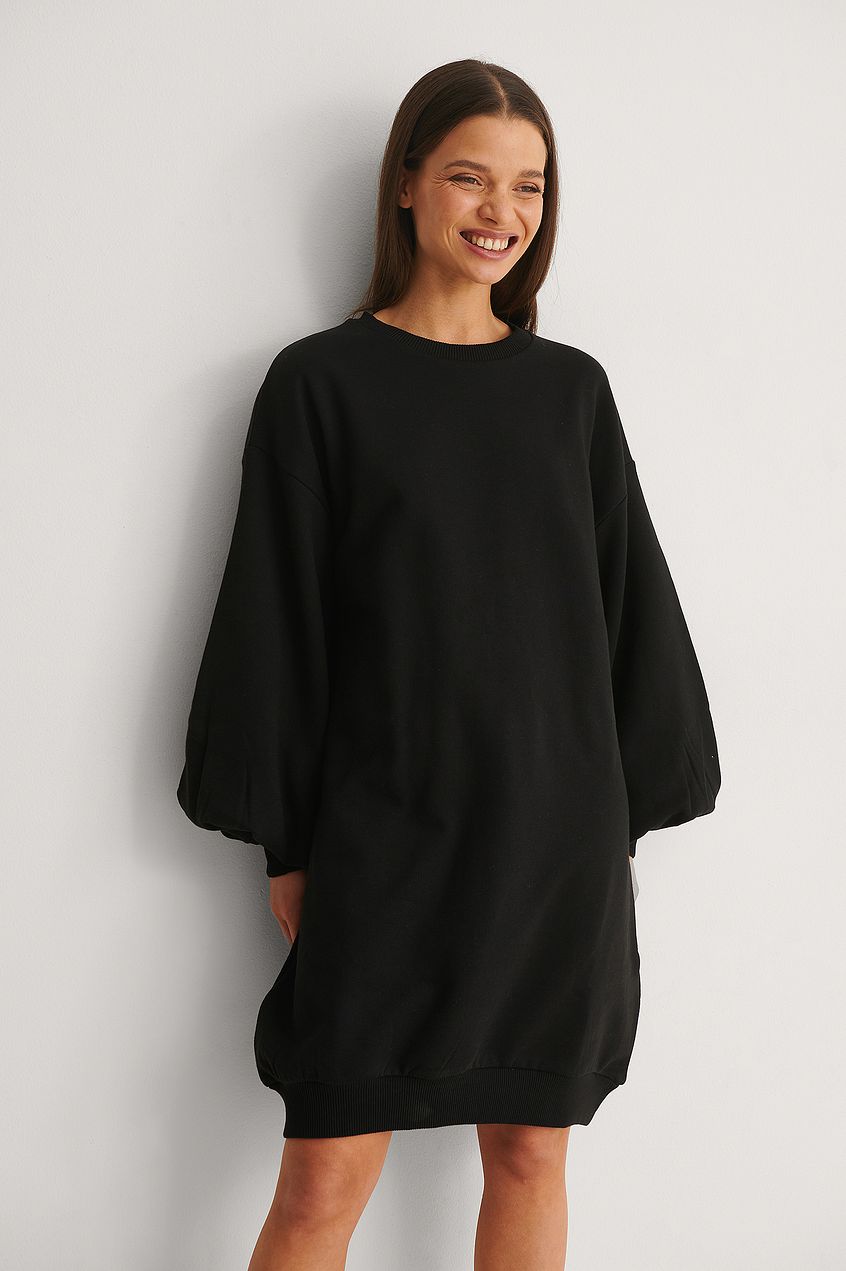 Balloon Sleeve Sweatshirt Dress